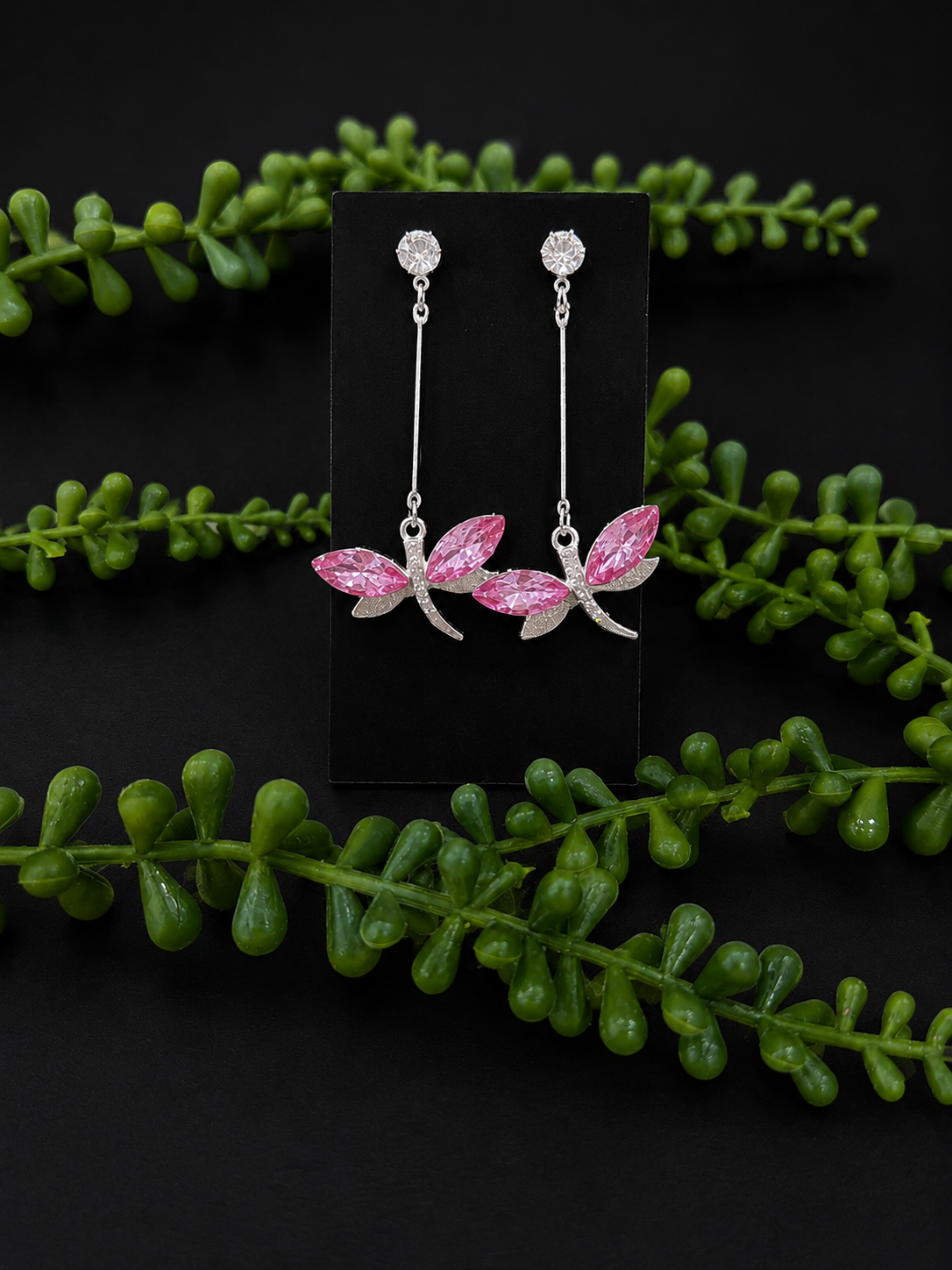 Earrings - Light Pink Dragon Flies