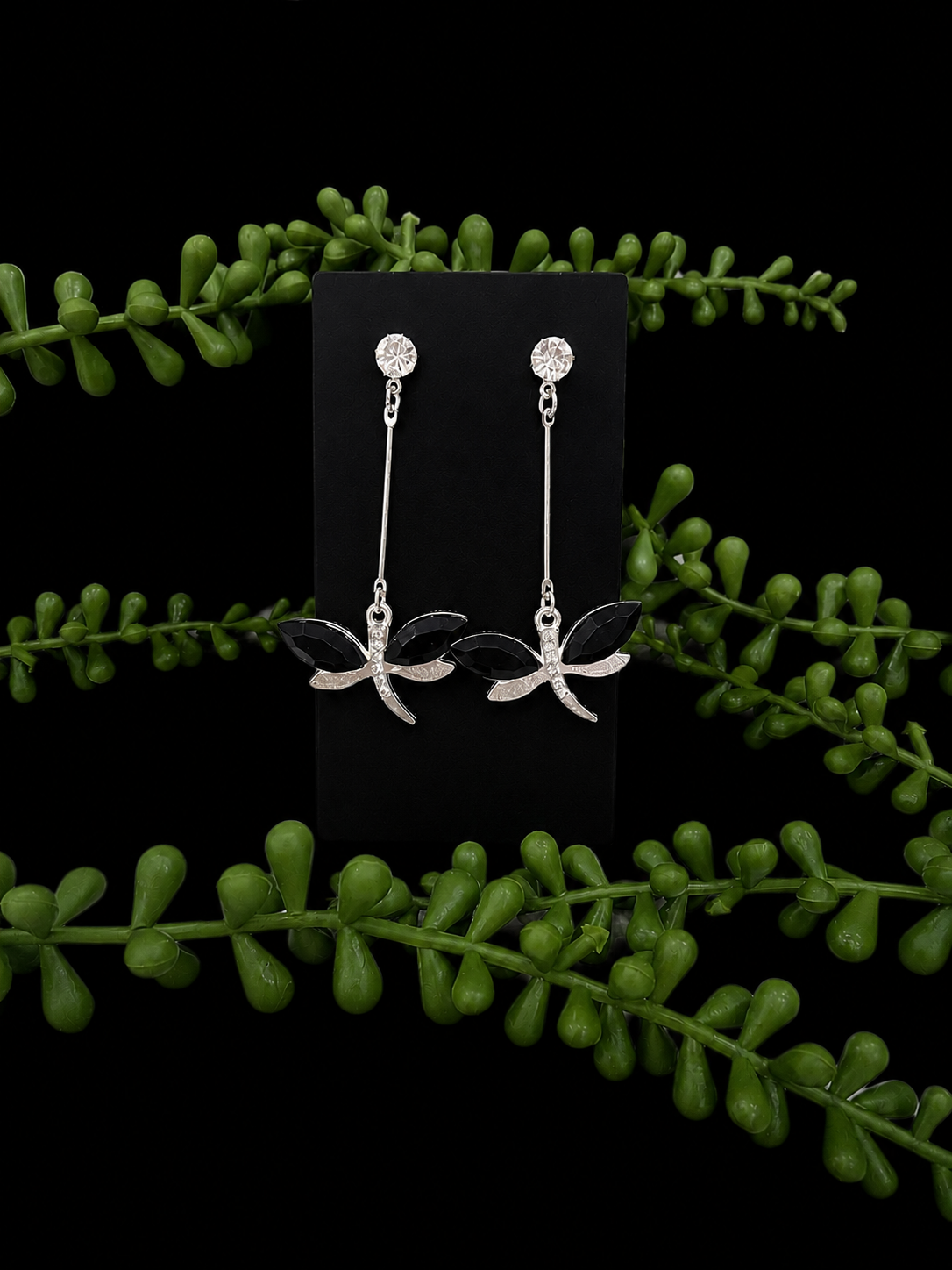 Earrings - Black Dragon Flies