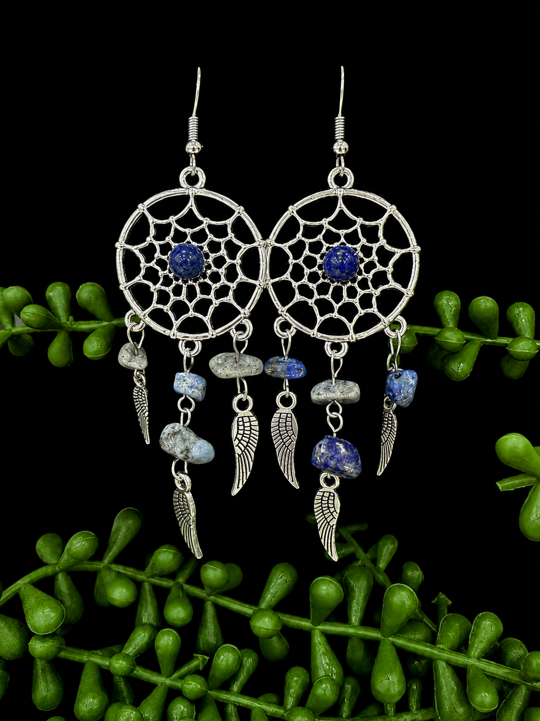 Earrings - Dream Catchers (Blue Stone)