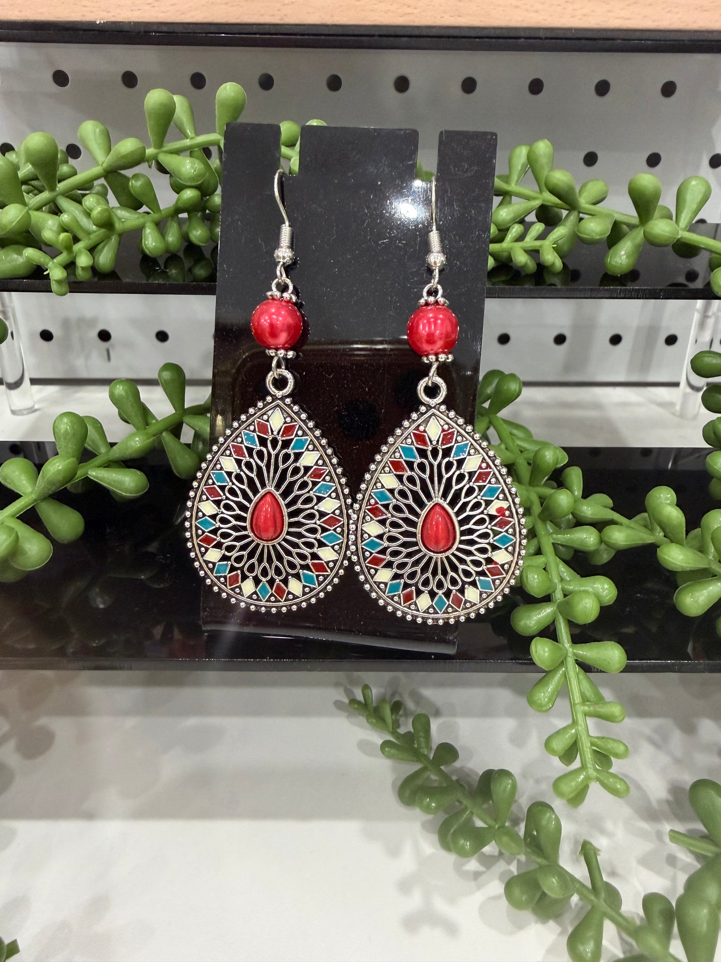 Earrings - Bohemian Red