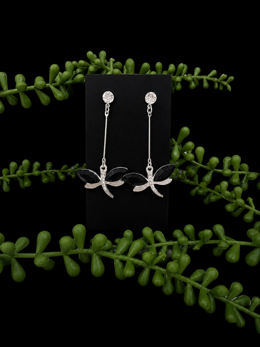 Earrings - Black Dragon Flies
