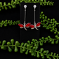 Earrings - Red Dragonflies
