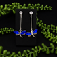 Earrings - Dark Blue Dragonflies