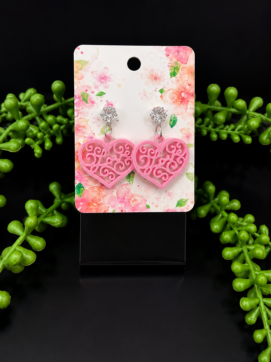 Earrings - Pastel Pinks (Small Hearts)