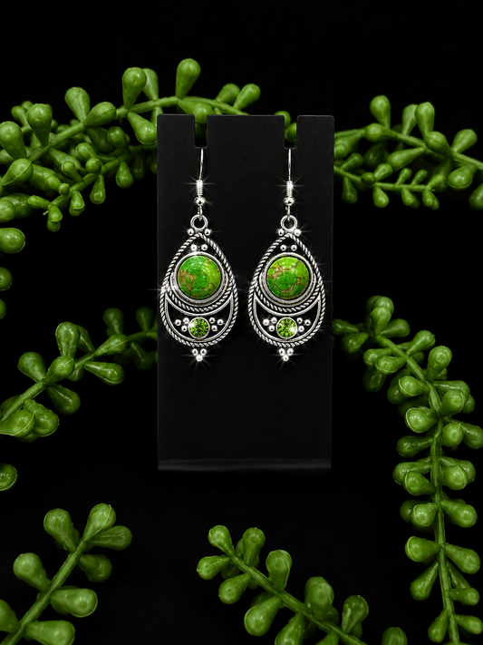 Earrings - Bohemian Green