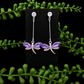Earrings - Purple Dragonflies