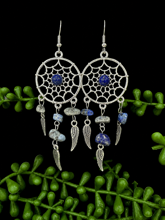 Earrings - Dream Catchers (Blue Stone)