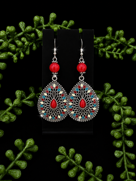 Earrings - Bohemian Red