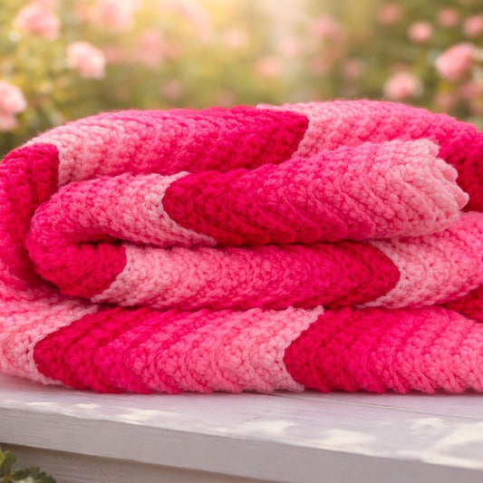 Crochet Blanket Large - Pink Ombre