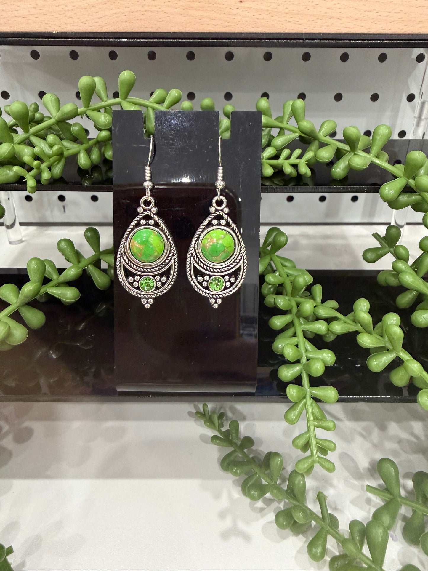 Earrings - Bohemian Green