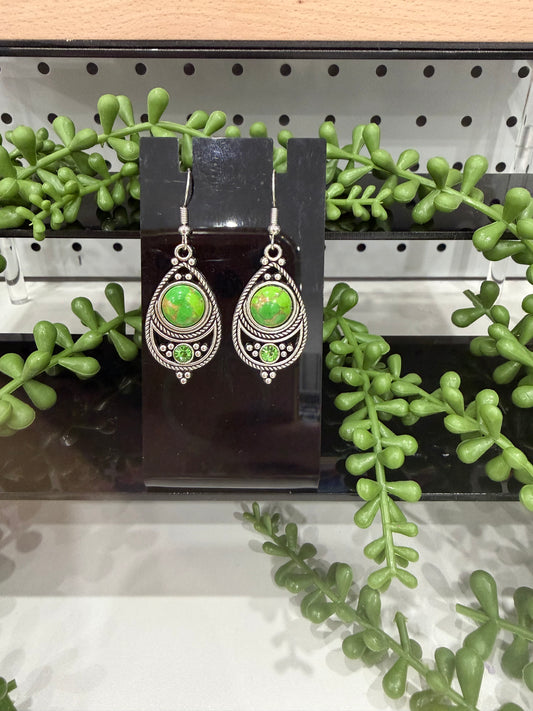 Earrings - Bohemian Green