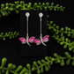 Earrings - Dark Pink Dragon Flies